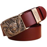 ♣☁ 2022 designer belt men high quality belts for men leaf flower dragon brown strap girdle full grain 100 genuine leather monster