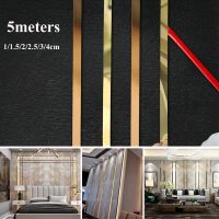 5 Meter Self AdhesiveDecorative Line Wall Sticker Stainless Steel Flat Titanium Gold Background Ceiling Edge Strip for Home