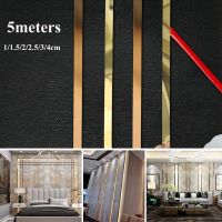 5 Meter 1-4cm Decorative Line Self-adhesive Wall Sticker Stainless Steel Flat Titanium Background Ceiling Edge Strip For Home