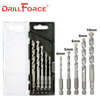 Drillforce สว่านเจาะอิฐคาร์ไบด์ทังสเตนบิต Tipped คอนกรีตอิฐหินดอกสว่านทรงกรวยขนาด4/5/6/8/10Mm Quick Change Hex Shank