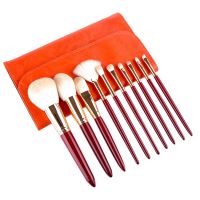 10Pcs Makeup Brush Set Chinese Red Superfine Fibre Makeup Brush Beauty Tool Kit