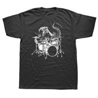 Octopus Playing Drums Drummer Drumming Musician Band T Shirts Graphic Streetwear Short Sleeve Birthday Gifts Summer T-shirt XS-6XL