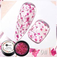 MTssii Floral Nail Varnish Gel Polish Paint Dried Flowers Nail Art Lasting Effect UV LED Gel Varnish DIY Natural Fairy Nails Gel