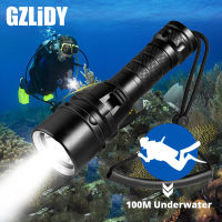 Powerful LED Diving Flashlight Super Bright T6L2 Professional Underwater Torch IP68 Waterproof rating Lamp Using 18650 Battery