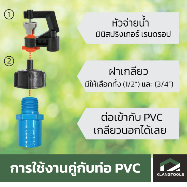 หัวน้ำ-raindrop-หัวมินิสปริงเกอร์-minisprinkler-หัวจ่ายน้ำ-หัวเรนดรอป-รุ่น-turbo-down-175-ลิตร