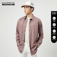 DAPPER เสื้อเชิ้ตแขนยาว BAMBOO BLEND ลายทาง ทรง Smart Fit สีชมพู