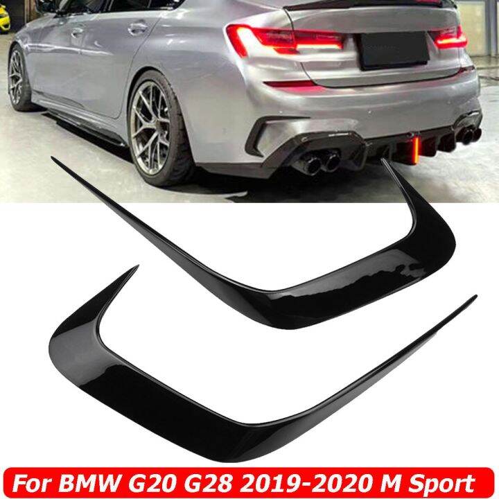 Rear Bumper Splitter Canard Cover Spoiler Aprons Vent Sticker For BMW