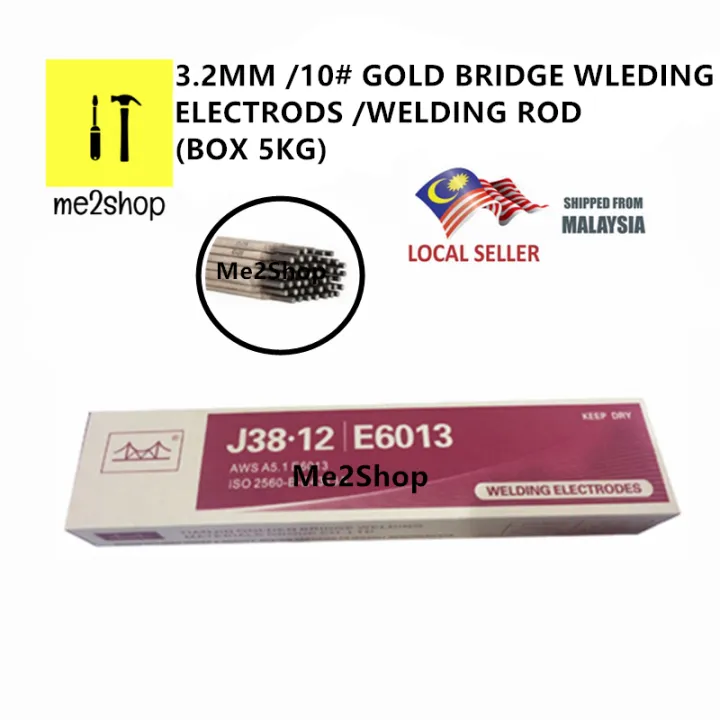 3.2mm(10) GOLD BRIDGE WELDING ELECTRODES/WELDING ROD (BOX5Kg) Lazada