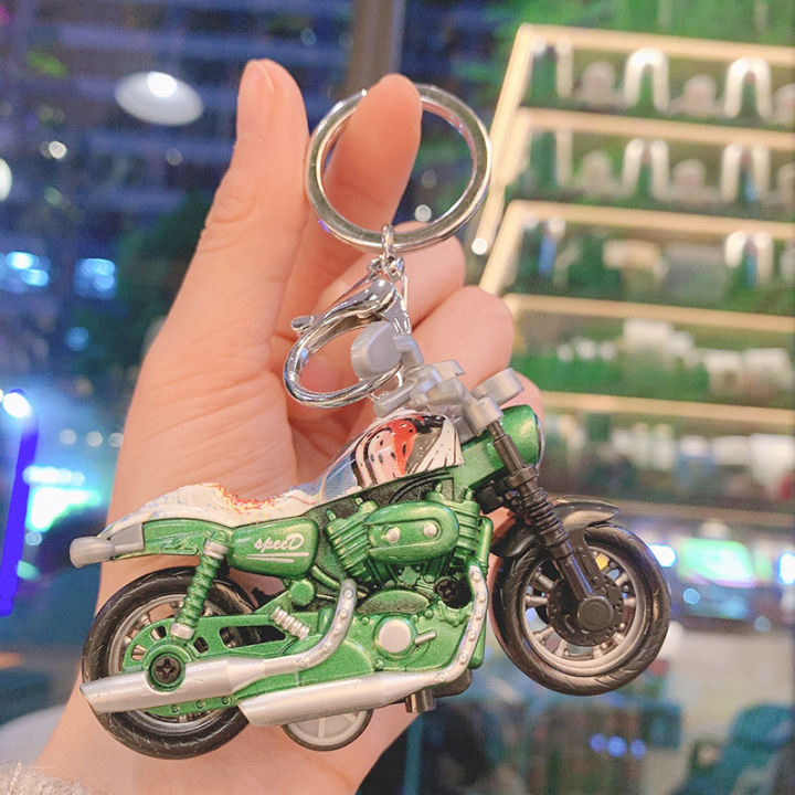 พวงกุญแจโลหะมอเตอร์ไซค์คันเล็กพวงกุญแจจี้รูปรถจักรยานยนต์พวงกุญแจรถของขวัญเฉพาะบุคคล-zongsheng