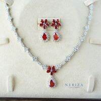 Neriza jewelry/ชุดเครื่องประดับเพชรสังเคราะห์เกรดเพรีเมี่ยมประกายไฟเทียบเท่าเพชรแท้ จัดส่งฟรีพร้อมกล่อง NZC010