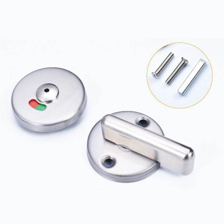 Lock Catch Partition Door Lock Indication Lock Stainless Steel Circular