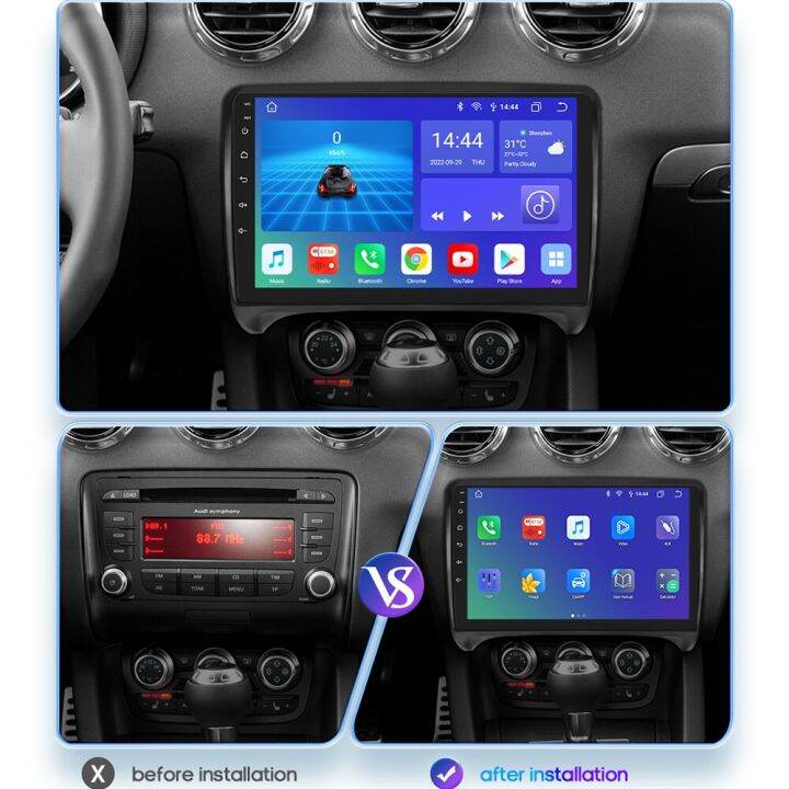 carplay-4g-lte-แอนดรอยด์9-12วิทยุสเตอริโอรถยนต์สำหรับ-audi-tt-mk2-8j-นำทาง2006-2014เครื่องเล่นภาพเคลื่อนไหวหลายชนิดระบบเสียง-wifi-bt