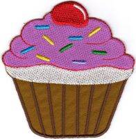 iron on patch Embroidery Muffin Cupcake 8x8 cm คัพเค้ก มัฟฟิน ตัวรีด เย็บติดผ้าประเทศไทย โลโก้ปัก มีกาวสำหรับรีด ตกแต่งเสื้อผ้า