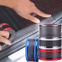 【CW】Car Stickers Anti Scratch Door Sill Protector Rubber Strip Carbon Fiber Car Threshold Protection Bumper Film Car Accessories