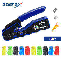 ZoeRax RJ45ผ่านเครื่องมือยึด,Ethernet Crimper EZ คีมทำสายแลนคีมปลอกสายเครื่องตัดสำหรับ Cat7 Cat6a Cat5