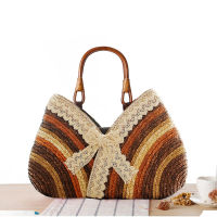 Female Straw Beach Bag Women Handbag Handmade Weave Basket Shoulder Bag Designer High Quality Rattan Ladies Traveling Tote Bags