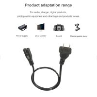 AC Power Supply Adapter Cord Cable Connectors 50cm 2-Prong 2 Power Outlet Cord For Laptop Notebook US Plug