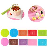 Cake Turntable Mat Silicone Kneading Pad With Size Non-stick Noodle Baking Mat Kitchen Accessories Bake Tool Kitchen Gadget Bread  Cake Cookie Accesso