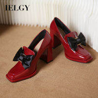 รองเท้าทำงานเรียบง่ายของผู้หญิง IELGY พร้อม High Heels Merah