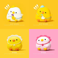 3D Cute Yellow Chick Cartoon Bluetooth Wireless Earphone Case with Hook for Apple AirPods 1 2 3 Pro 360-degree Drop Protection Cover Silicone Headphon