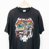 2023 NEWVintage Metallica เสื้อ Megadeth Slayer s N Roses Iron Maiden Thrashed Vtg Xl