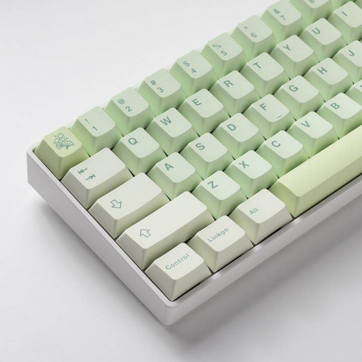 【Keycap Only】Ginkgo keycaps Minimalist Green key cap 143 Keys Cherry