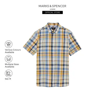 Marks and spencer on sale mens short sleeve shirts