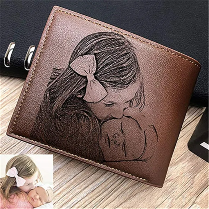 engraved leather wallets for men