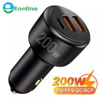 200W USB PD 36W Car Charger 3port Super Fast Charger2.0 100W 65W SuperCharge QC3.0 FCP SCP For Honor Xiaomi ViVO Huawei Phone