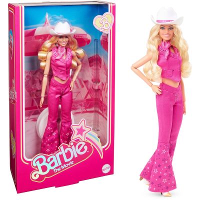 Barbie ภาพยนตร์เรื่องตุ๊กตาสะสม Margot Roie เป็น Barbie ในสีชมพูเสื้อผ้าบูติคแฟชั่นเด็กเด็กผู้หญิงของเล่น Hpk00ของขวัญวันหยุด