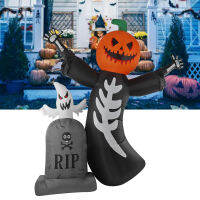 ฮาโลวีนฟักทอง Tombstone Inflatable ตกแต่งหัวฟักทอง Ghost Tombstone Inflatable ตกแต่งด้วยไฟ LED IP44