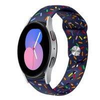 【พร้อมในสต็อก】สำหรับ Samsung Galaxy Watch 42มม. จุดสีรุ้งสปอร์ตสายนาฬิกาข้อมือหัวเข็มขัดซิลิโคน (สีดำ)