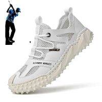 2023 Summer New Golf Shoes Mens White Gray Training Golf Shoes 38-46 Mesh Breathable Comfortable Anti-slip Golf Shoes