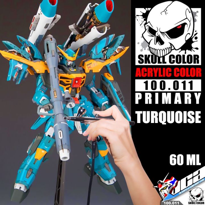 skull-color-100-011-turquoise-acrylic-color-60ml-primary-paint-สีอะครีลิกสำหรับพลาสติก-โมเดล-vca-gundam