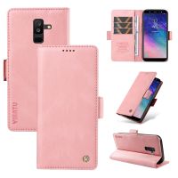 เคส A9 A8 A7 A6สำหรับ Samsung กาแล็คซี่,เคสเคสแบบพับปิดได้ J4 J6 2018 / A6 J4 J6บวก2018/J5เคสโทรศัพท์ชั้นนำเคสแม่เหล็กช่องเสียบบัตรกระเป๋าสตางค์หนังเป็นคู่