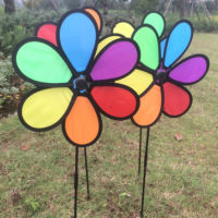 กังหันสายรุ้ง,สีสันระย้าตกแต่ง Pinwheels Windmill ดอกไม้ Rainbow Pinwheel Windmill DIY Sunflower Wind Spinner สำหรับ Garden Patio Windmill ตกแต่ง