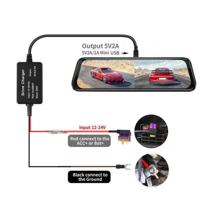 Dash Cam Hardwire Kit, Safe GPS Navigator Hard Wire Kit 12V‑30V To 5V for Radar Detector Lazada PH