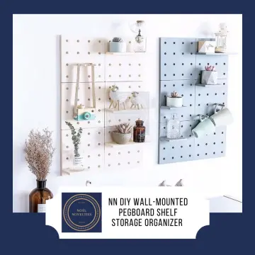 DIY Wall Storage Rack Storage Shelf Organizer Pegboard Nordic Decor Figure  Display Shelves Wall-Mounted Rack