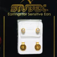 Earring For Sensitiveต่างหูมุกขนาด 3มิลตัวเรือนหุ้มทอง100%วัสดุสแตนเลสแท้เกรดเครื่องมือแพทย์316L STUDEX R301Ymade in USA