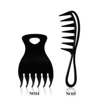 2pcs Retro Oil Head Wide Tooth Comb Look Back Style Beard Comb Handle Large Teeth Tangled Curling Hairdressing Tool 【hot】✕☞▫