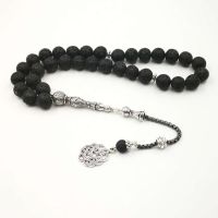 Bracciale In Pietra Lavica Tasbih Nera 33 Perline Pietra Vulcanica Naturale Regalo ID Musulmano Accessori Islamici A Portata Di Mano