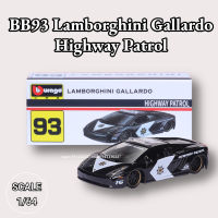 Bburago 164รถมินิรุ่น,BB93 Lamborghini Gallardo Highway Patrol Scale Miniature Art Diecast รถ Collection ของเล่น