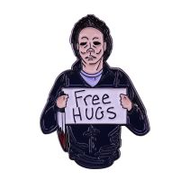 Free Hugs pin Horror Free Myers Hugs brooch funny Halloween pin