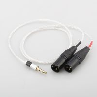 New Audiocrast 8 Cores Silver Plated 4.4mm Balanced Male to Dual 2x 3pin XLR Balanced Male Audio Adapter Cable Cables