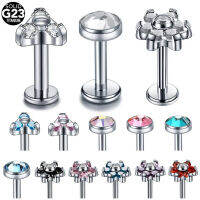 1ชิ้นเจาะไทเทเนียม CZ Tragus Helix Labret Menindik Cincin Bibir Menindik Oreja เจาะกระดูกอ่อนหู Labret Barang Kemas เซ็กซี่16G