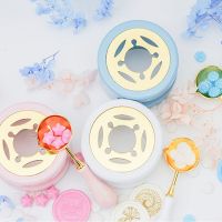 PTWVHY ทนทาน DIY ด้ามไม้ จดหมายตราประทับขี้ผึ้ง เครื่องมือซีลซองจดหมาย สี Macaron เตาขี้ผึ้งปิดผนึก ไฟสี furance ช้อนขี้ผึ้งละลาย หม้อขี้ผึ้งปิดผนึก