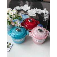 ฝรั่งเศส Le Creuset สีเย็นกาต้มน้ำข้าวเคลือบหม้อเหล็กหล่อขนาดเล็ก18เซนติเมตรสากลหม้อสุขภาพหม้อครัวเรือนซุปสตูว์และโจ๊ก