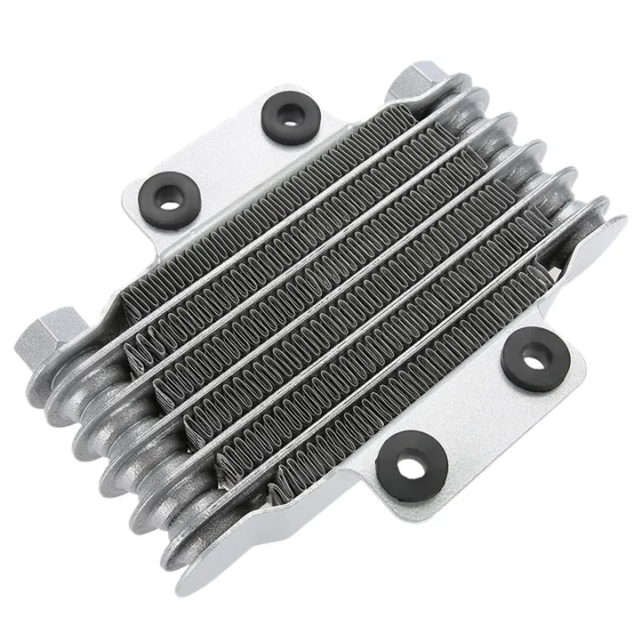 Motorcycle Engine Oil Cooler Cooling Radiator 85Ml Universal Silver