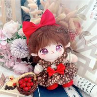 Genuine K-Pop 20CM Idol Doll Clothes Replaceable Outfits Retro Dress Plush Toys Accessories Aespa Red Velvet GIDLE Lisa Jisoo Fans Gifts