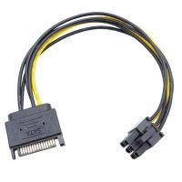 20cm SATA 15pin to 6 Pin PCI-E PCIE Male Express Graphics Video Card Powrer Supply Converter Adapter GPU Extension Cables Cables